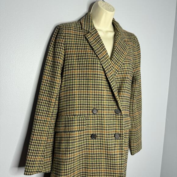 Re Named Plaid Wool Blend Double Breasted Coat Jacket Small - Picture 4 of 12